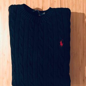 Ralph Lauren Cable-Knit Cotton Sweater Black - Size M